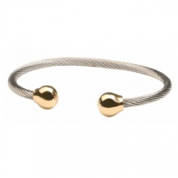 Sabona Professional Steel Twist Magnetic Bracelet w/ Gold Ball
