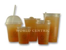 Biodegradable - LIDS for Disposable Cold Cups Fit 10oz - 20oz - 50ct