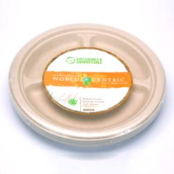 10inch  Compartment Wheat Straw Disposable - Compostable Plates 20ct Pkg 